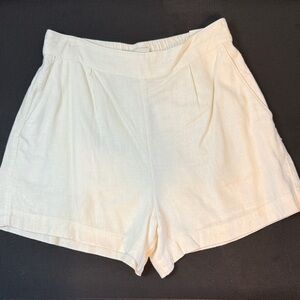 Abercrombie & Fitch White Linen Blend Pull on Shorts sz Small NWT